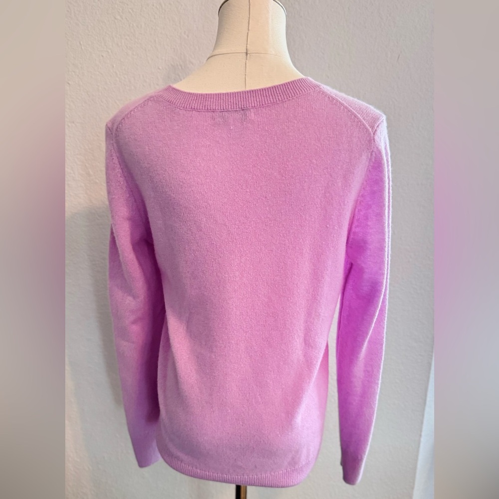 NORDSTROM 100% Cashmere Soft Lavender Purple Pink Crew Neck Sweater - Picture 5 of 14
